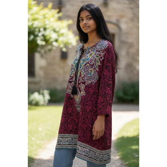 Urban Coco Red Asian Inspired Blouse NWT - XXL - Picture 2 of 6